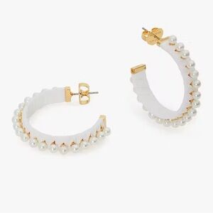 Kate Spade white Francesca Raffia Hoops
